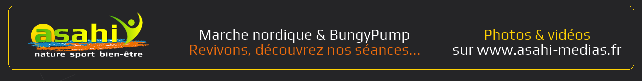 Photos et vidéos de nos séances de marche nordique et BungyPump asahi medias