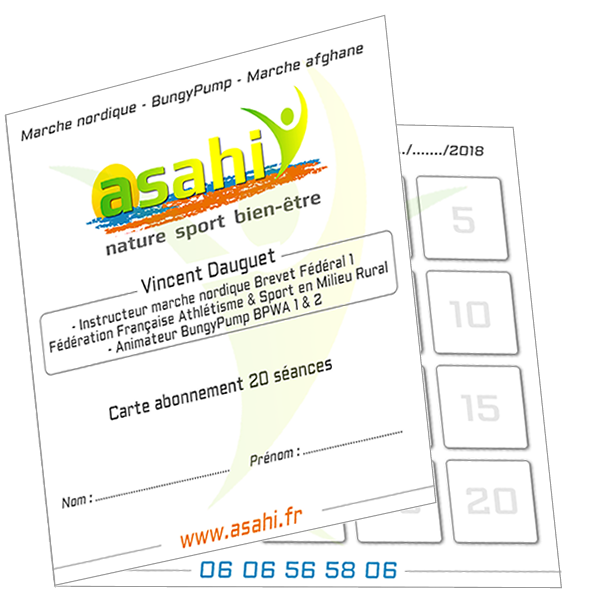 carte abonnement asahi marche nordique bungypump